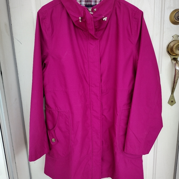 Lands' End Jackets & Blazers - Land's End W Lg Magenta Knee Length Raincoat